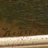 HEINRICH EDUARD HEYN,"Am Weiher vorbei", Öl auf Platte, gerahmt und signiert, 2. Hälfte 19. Jahrhundert - photo 2