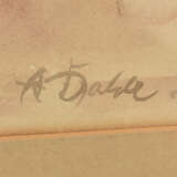 ADOLF DAHLE,"Im Zaum gehalten", Aquarell auf Papier, hinter Glas gerahmt und signiert - Foto 3