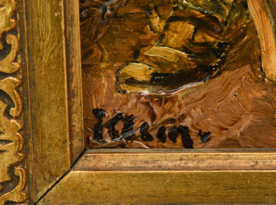 E.KLEIN, "Abzug der Fußtruppe", Öl auf Holzplatte, gerahmt und signiert, 1. Drittel 20. Jahrhundert - Foto 5