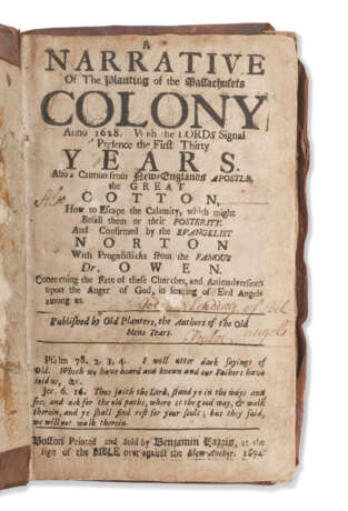 A Narrative of the Planting of the Massachusets Colony annon 1628, presentation copy - photo 1