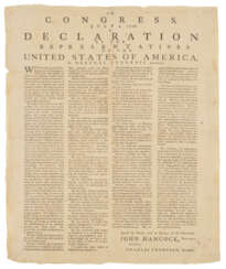 A rare, contemporary broadside edition of the Declaration of Independence