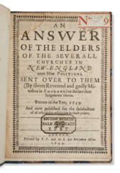 An Answer of the Elders of the Severall Churches in New-England unto Nine Positions