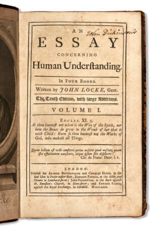 John Dickinson`s copy of Locke`s Essay on Human Understanding - photo 1