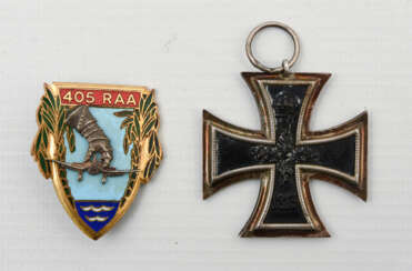 ZWEI ORDEN, Französischer Orden Artillerieregiment und Eisernes Kreuz, 1.Hälfte 20. Jahrhundert