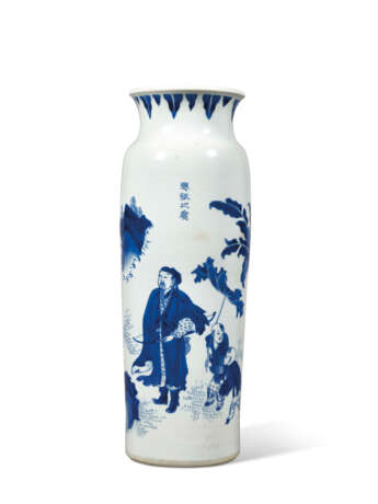 A BLUE AND WHITE ‘FIGURAL’ SLEEVE VASE - Foto 1