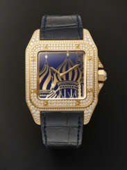 CARTIER, A LIMITED EDITION YELLOW GOLD AND DIAMOND-SET "SANTOS 100", No. 1 of 20, REF. 2732J 
