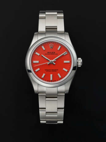 ROLEX, STEEL CORAL RED 'OYSTER PERPETUAL', REF. 277200 - фото 1