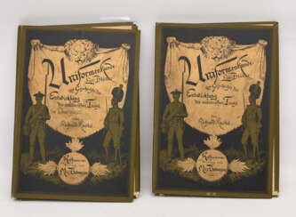RICHARD KNÖTELänge:"UNIFORMKUNDE", Zwei lose Blattsammlungen koloriert ,Originalausgabe, Berlin 1890/91