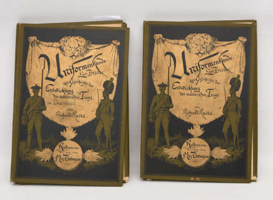RICHARD KNÖTELänge:"UNIFORMKUNDE", Zwei lose Blattsammlungen koloriert ,Originalausgabe, Berlin 1890/91 - photo 1