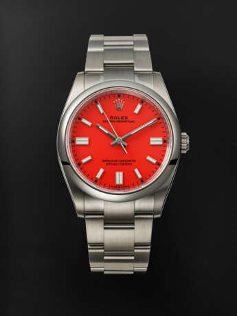 ROLEX, STEEL 'OYSTER PERPETUAL' RED CORAL, REF. 126000 - Foto 1
