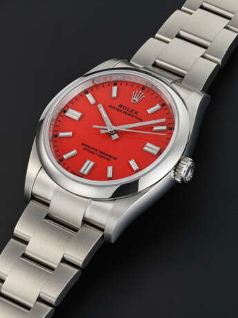 ROLEX, STEEL 'OYSTER PERPETUAL' RED CORAL, REF. 126000 - photo 2