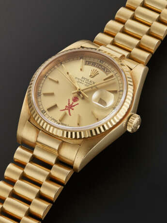 ROLEX, YELLOW GOLD 'DAY-DATE' MADE FOR THE SULTANATE OF OMAN, REF. 18038 - Foto 2