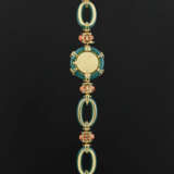 PIAGET, POSSIBLY UNIQUE, YELLOW GOLD AND DIAMOND-SET LADY'S COCKTAIL WATCH, CHRYSOPRASE, ONYX AND CORAL - фото 3