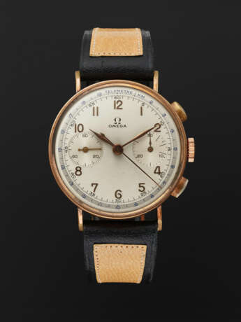 OMEGA, LARGE GOLD-FILLED TWO-TONE DIAL CHRONOGRAPH, REF. 2393 - фото 1
