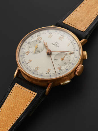 OMEGA, LARGE GOLD-FILLED TWO-TONE DIAL CHRONOGRAPH, REF. 2393 - photo 2