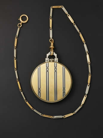 LONGINES, YELLOW AND WHITE GOLD 'ART DECO' POCKET WATCH - Foto 2