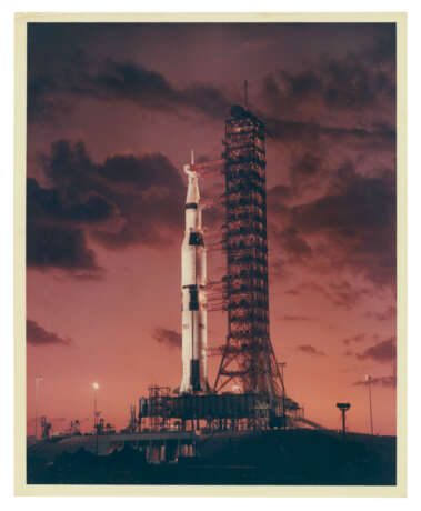 THE FIRST SATURN V ROCKET ON PAD 39A AT SUNSET, NOVEMBER 1967 - photo 2
