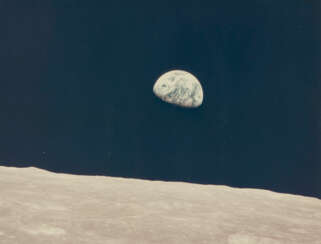THE FIRST HUMAN-TAKEN COLOR PHOTOGRAPH OF EARTHRISE, DECEMBER 21-27, 1968