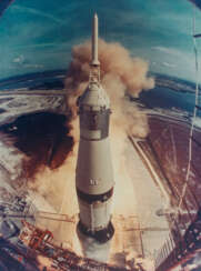 APOLLO 11 LIFTS OFF ON ITS HISTORIC FLIGHT TO THE MOON, JULY 16, 1969; ONE OF TWO LIFTOFF PHOTOS