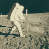 BUZZ ALDRIN TAKING TUBE SAMPLES FROM LUNAR SURFACE, JULY 15-24, 1969 - photo 1