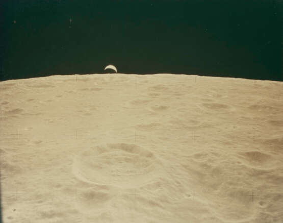 CRESCENT EARTH RISING FROM BEHIND THE RIM OF THE MOON, JANUARY 31-FEBRUARY 9, 1971 - photo 1