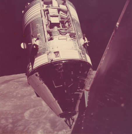 THE COMMAND MODULE AMERICA BEFORE DOCKING WITH THE LM CHALLENGER IN LUNAR ORBIT, DECEMBER 7-19, 1972 - фото 1