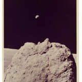 THE MAJESTIC EARTH ABOVE A LARGE LUNAR BOULDER, STATION 2, DECEMBER 7-19, 1972, EVA 2 - фото 2