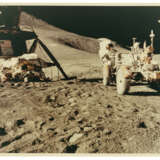 PORTRAIT OF THE LM FALCON, JAMES IRWIN AND THE LUNAR ROVER IN FRONT OF ST GEORGE CRATER, JULY 26 - AUGUST 7, 1971, EVA 1 - photo 2