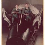JAMES LOVELL AND EDWIN ALDRIN POSE WITH GEMINI XII REPLICA SPACECRAFT, JUNE 21, 1972 - фото 2