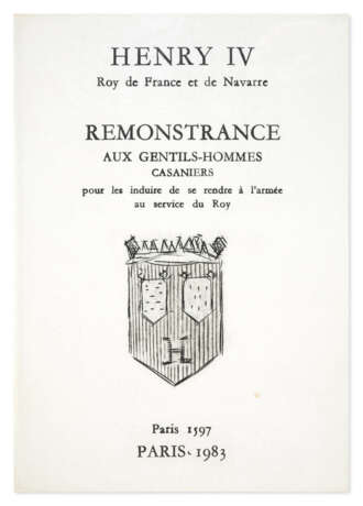LA BOURDONNAYE, Alain de (1930-2016) et HENRY IV (1553-1610) - Foto 2