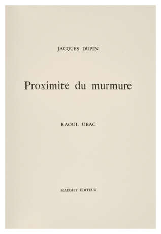 UBAC, Raoul (1910-1985) et Jacques DUPIN (1927-2012) - photo 2