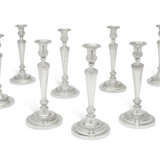 A MATCHED SET OF EIGHT GEORGE III SILVER CANDLESTICKS - photo 1