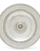 A GEORGE V ARTS AND CRAFTS STYLE SILVER AND ENAMEL ROSE BOWL