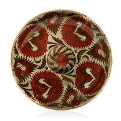 A WILLIAM DE MORGAN RUBY AND SILVER LUSTRE CHARGER