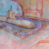 Картина «гараж для лодки», Ватман, 2022 г. - фото 1