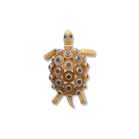 CARTIER AGATE AND SAPPHIRE TURTLE BROOCH - Foto 1
