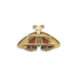 CARTIER CORAL, EMERALD, DIAMOND AND ENAMEL BUTTERFLY BROOCH - photo 4