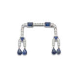 CARTIER EARLY 20TH CENTURY SAPPHIRE AND DIAMOND BROOCH - photo 1