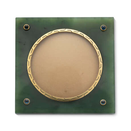 CARTIER ART DECO NEPHRITE AND SAPPHIRE PICTURE FRAME - photo 1
