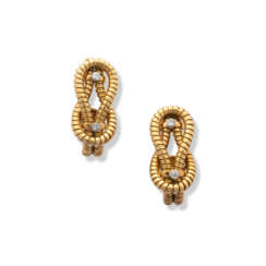 CARTIER RETRO DIAMOND AND GOLD EARRINGS