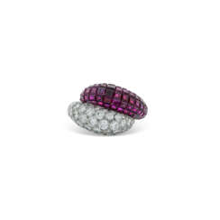 VAN CLEEF & ARPELS RUBY AND DIAMOND MYSTERY SET ‘DOUBLE BOULE’ RING