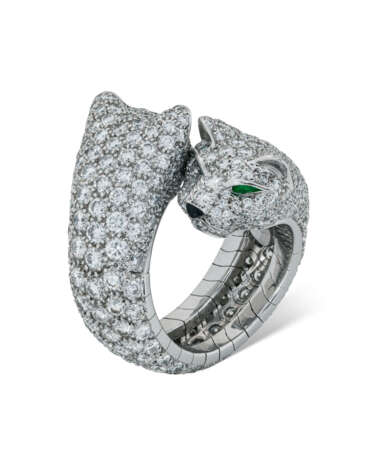 CARTIER EMERALD, ONYX DIAMOND ‘PANTHÈRE’ CROSSOVER RING - photo 3