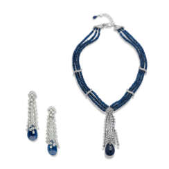 CHOPARD SAPPHIRE AND DIAMOND NECKLACE AND EARRINGS SET