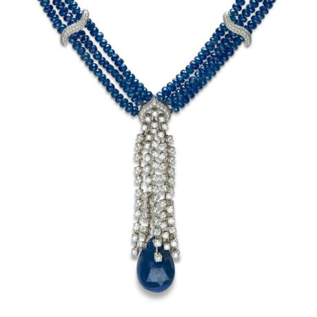 CHOPARD SAPPHIRE AND DIAMOND NECKLACE AND EARRINGS SET - фото 4