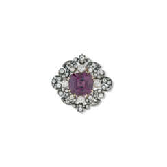 EARLY 20TH CENTURY SPINEL AND DIAMOND BROOCH
