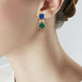 VAN CLEEF & ARPELS CHRYSOPRASE, LAPIS LAZULI AND DIAMOND NECKLACE AND EARRINGS SET - фото 2