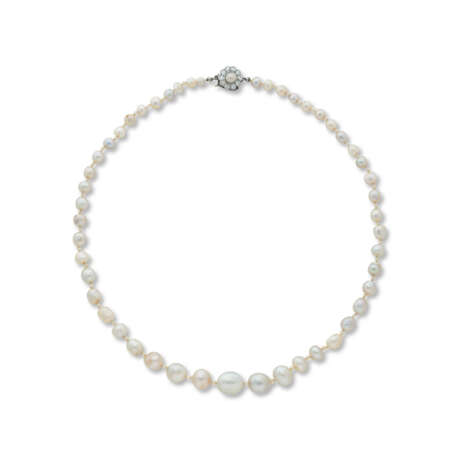 NATURAL PEARL, PEARL AND DIAMOND NECKLACE - photo 1