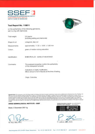 NO RESERVE | EMERALD AND DIAMOND RING, MOUNTED BY MAUBOUSSIN - фото 5