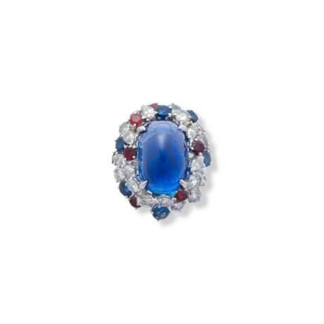 SAPPHIRE, RUBY AND DIAMOND RING - Foto 1