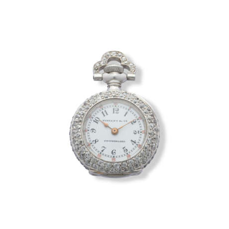 NO RESERVE | TIFFANY & CO. EARLY 20TH CENTURY DIAMOND KEYLESS LEVER PENDANT / WATCH - Foto 3